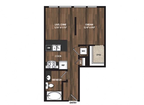 Main Street Flats Apartments Phase II Studio G Floor Plan